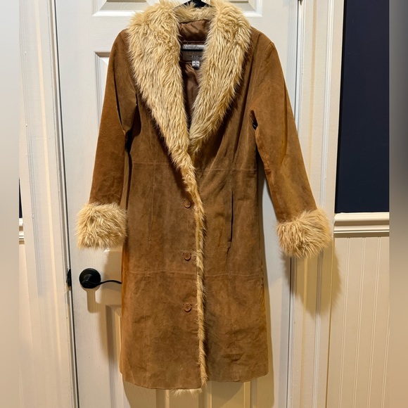 Wilsons Leather Jackets & Blazers - Women's Faux Fur Trimmed Suede Coat